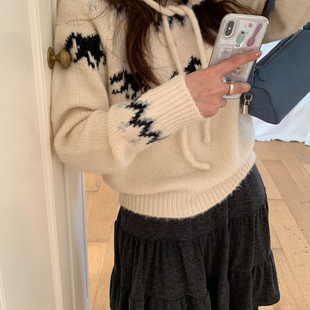 YS1 VIVIS 配可拆卸帽子 麋鹿氛围感保暖毛衣 3310 TYPE