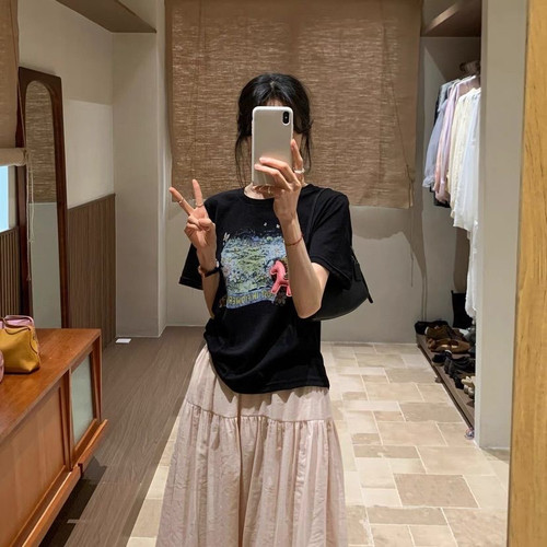 ACME PRETTY-26夏上新超火抽象派印花花园短袖T恤W611