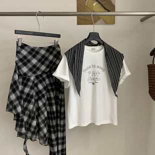 不含半裙 SUSAN 配披肩 T恤 3266s 新松弛daily韩系简约日常短袖