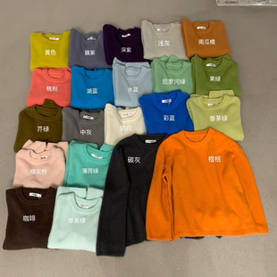 LOVELY M3627 秋上新韩系极简百搭气质圆领净色套头兔毛毛衣