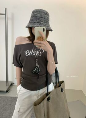 ACME PRETTY韩系字母印花短袖T恤女夏设计感小众收腰显瘦上衣w839