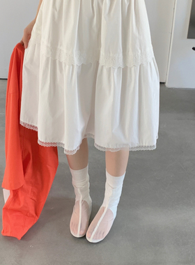 ULOUR/U粒-26年早春蕾丝拼接五分半裙半身裙95200