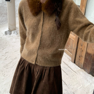 时尚 针织开衫 毛衣 VIVIS 563 冬季 配可拆卸毛领 TYPE韩版