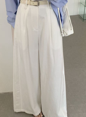 ULOUR/U粒-26年早春系带直筒裤设计休闲裤(配腰带)95055