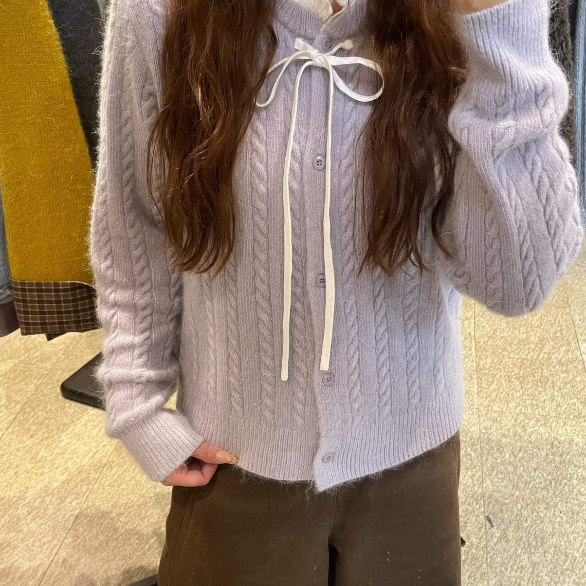 VIVIS TYPE-冬上新复古花边假两件开衫保暖毛衣YS1-9090