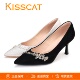 水钻蝶影婚鞋 法式 浅口单鞋 KISSCAT接吻猫2026尖头细跟高跟鞋 女鞋