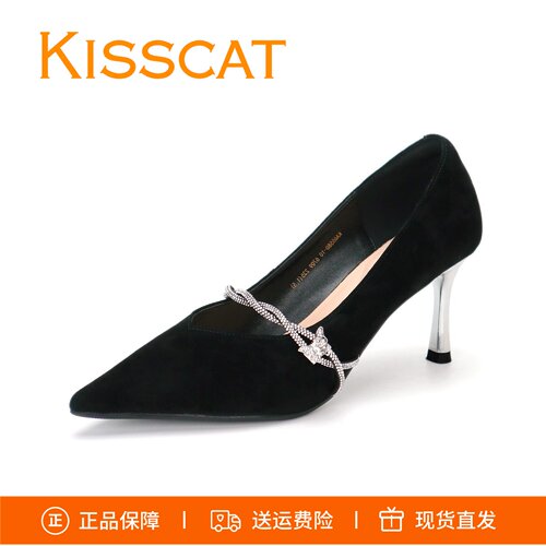 接吻猫水钻条带高跟鞋KA65580-10