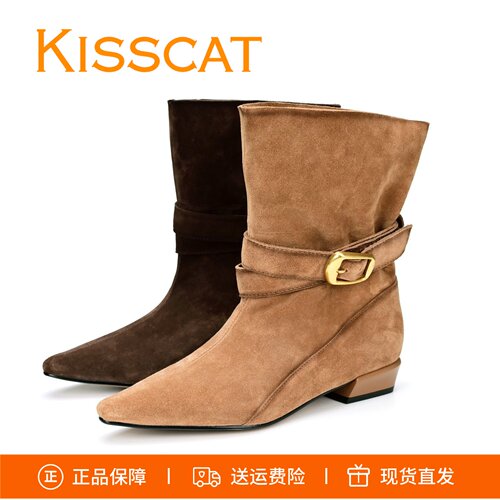接吻猫套筒中筒靴女靴K76582A-50
