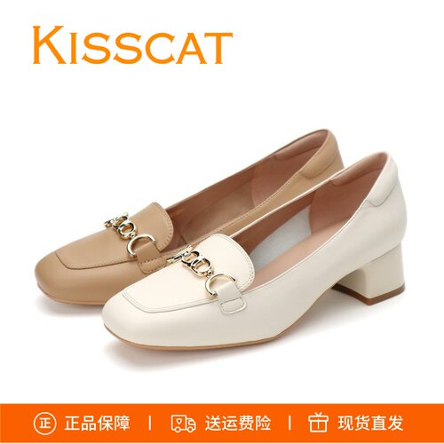 接吻猫粗跟羊皮单鞋KA65138-10
