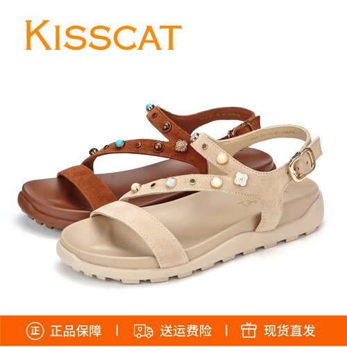 接吻猫一字扣带凉鞋女K76301A-56