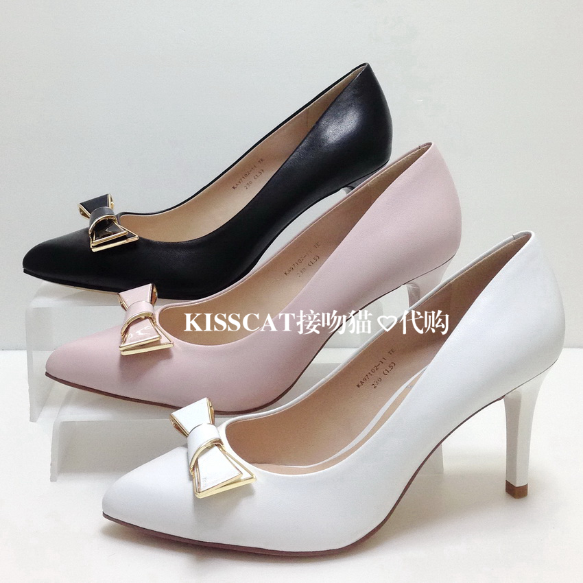 KISSCAT接吻貓2018春款專柜正品高跟尖頭女單鞋87102-KA97102-11
