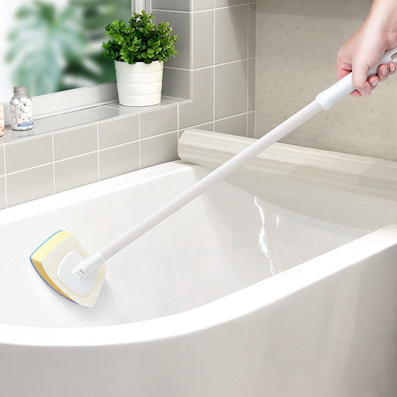 日本进口长柄海绵刷卫生间清洁工具洗墙壁瓷砖清洁刷子浴室浴缸刷