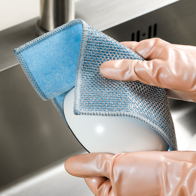 钢丝洗碗布双面洗碗海绵擦厨房专用抹布金属丝钢丝球洗碗刷锅抹布,家庭/个人清洁工具,海绵擦,淘宝优惠券,粉丝福利购,淘宝优惠卷