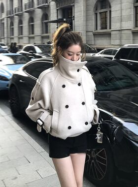 韩系冬季加棉加厚呢子大衣女