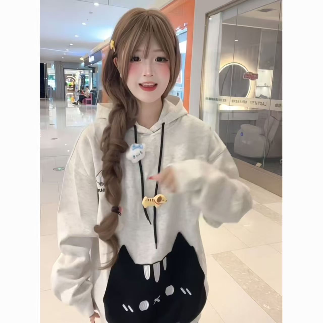 秋冬新款连帽卫衣日系轻亚风情侣