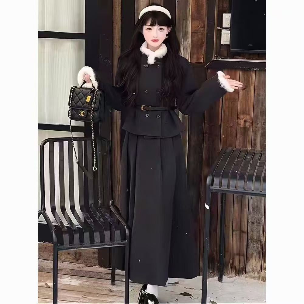 韩系气质小香风套装女