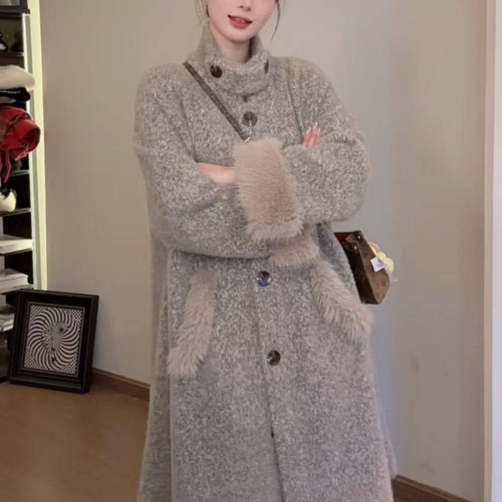 2026新款冬季韩系遮肉显瘦设计感小众温柔灰色高级感时尚毛呢大衣,女装/女士精品,短外套,淘宝优惠券,粉丝福利购,淘宝优惠卷