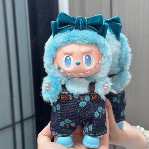 17cm衣服labu娃衣背带裤套装挂件一二三代搪胶公仔仅售娃衣