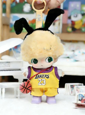 Dimoo新生日记NBA篮球俱乐部赛事科比蓝球衣嘎姐拉布布哭娃娃衣服