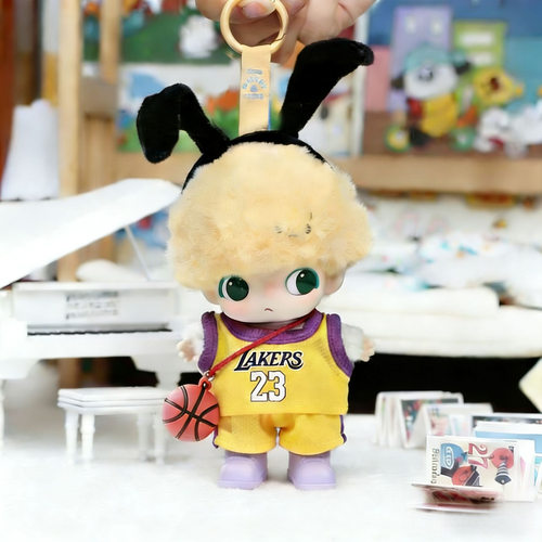 Dimoo新生日记NBA篮球俱乐部赛事科比蓝球衣嘎姐拉布布哭娃娃衣服