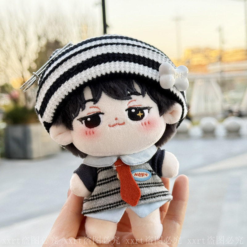 10cm娃衣棉花娃娃衣服键盘手衬衫帽子套装海星体大头体正常体可穿