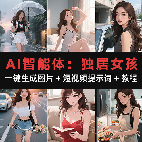 豆包Ai智能体治愈系插画独居女孩动漫Vlog一键生成图片视频提示词