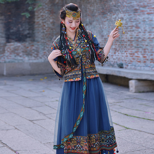 广西贵州云南苗族壮族三月三活动民族风裙子套装旅拍网红麻棉女装