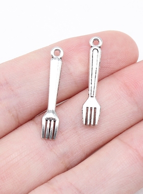 20个/包 24mm 多色锌合金材质 DIY饰品配件餐叉吊坠 ABD-C11325