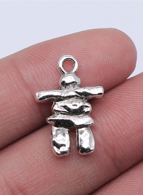 10个/包 21x14mm 古银色锌合金材质 石头人吊坠 ABD-C14333