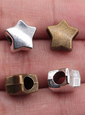 10个/包 11x11x7mm 多色饰品配件 五角星大孔珠珠子 ABD-C11092
