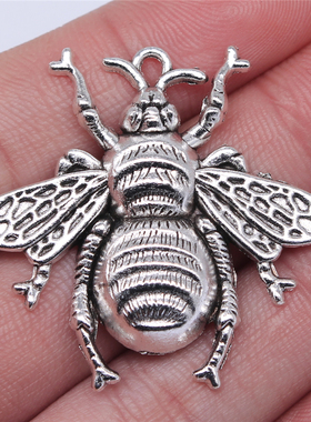 5个/包 40x38mm 多色锌合金材质 饰品配件 蜜蜂吊坠 ABD-C10040