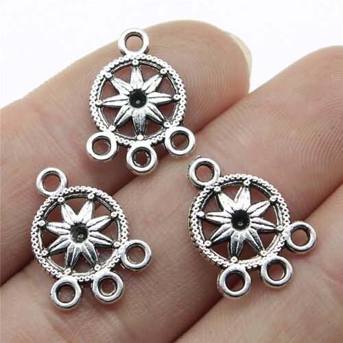 20个/包 18x13mm 多色 DIY饰品配件 花朵耳环连接件 ABD-C13044