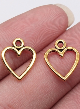 40个/包 14x12mm 多色DIY饰品配件镂空爱心吊坠 ABD-C14598