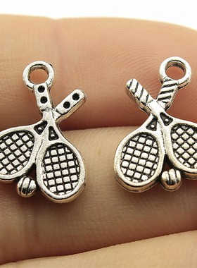 10个/包 18x14mm 古银色 DIY饰品配件 网球拍吊坠 ABD-C10649