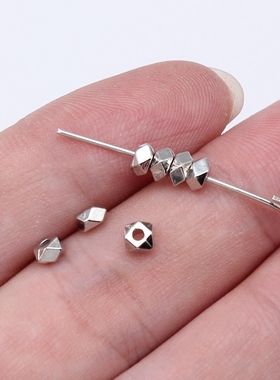 100个/包 3.6x3.6x2.4mm 多色 几何切割小孔珠隔位珠 ABD-C16225