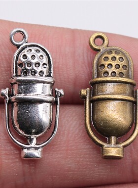 10个/包 26x13mm 多色DIY饰品配件 话筒吊坠 ABD-C10637