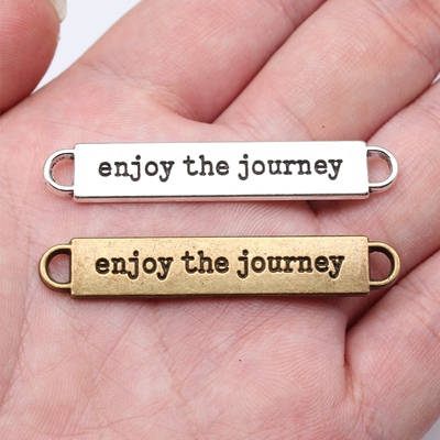 3个/包 49x8mm 多色锌合金 enjoy the journey连接件 ABD-C12755