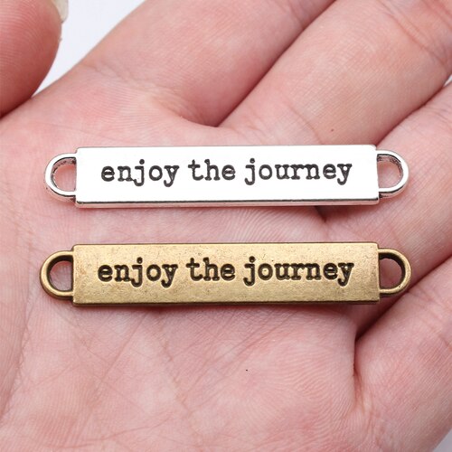3个/包 49x8mm 多色锌合金 enjoy the journey连接件 ABD-C12755