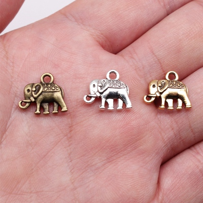 20个/包 13x12mm 多色锌合金材质 双面小象吊坠 ABD-C10569
