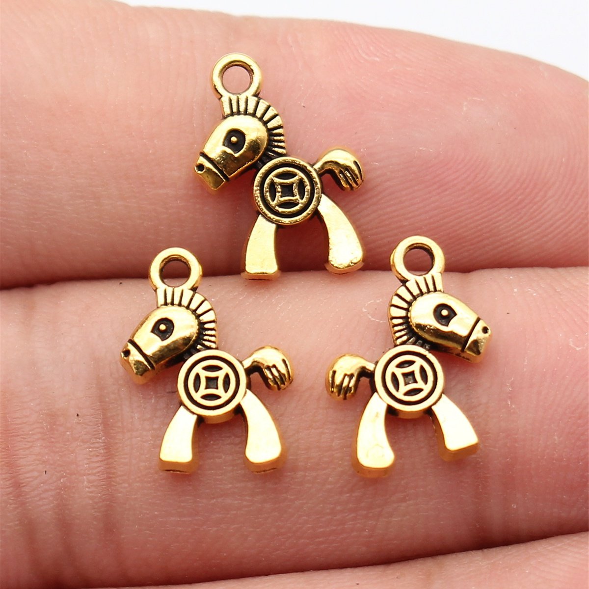 20个/包 14x10mm 多色 DIY饰品配件 马上有钱吊坠 ABD-C16770