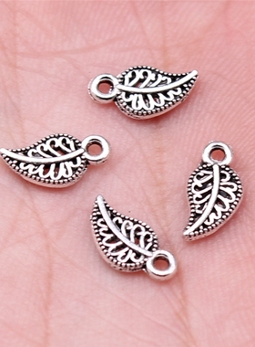 40个/包 10x5mm 古银色锌合金材质 树叶吊坠 ABD-C15146