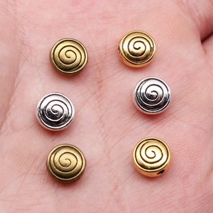 包 ABD 8x8x4mm 旋涡螺纹小孔珠 C12981 多色DIY饰品配件 10个