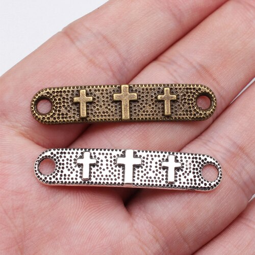 10个/包 39x8mm 多色DIY饰品配件 十字架连接件 ABD-C10313