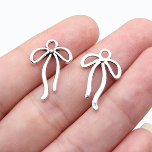 20个/包21x14mm古银色DIY饰品配件蝴蝶结吊坠