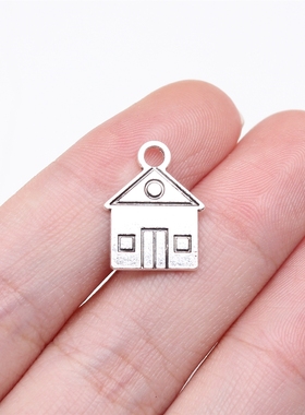 10个/包 16x12mm 多色DIY饰品配件双面小房子吊坠 ABD-C11532