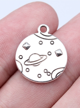 10个/包 17x20mm 古银色 太空宇宙星球星体吊坠 ABD-C16021
