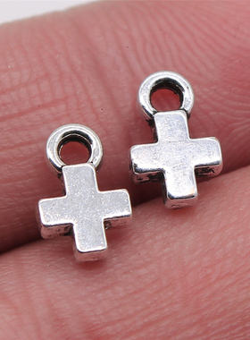 20个/包 7x10mm 多色 DIY饰品配件 小十字架吊坠 ABD-C13637