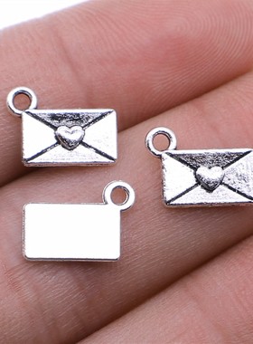 20个/包 9x12mm 多色 锌合金 DIY饰品配件 情书吊坠 ABD-C13231