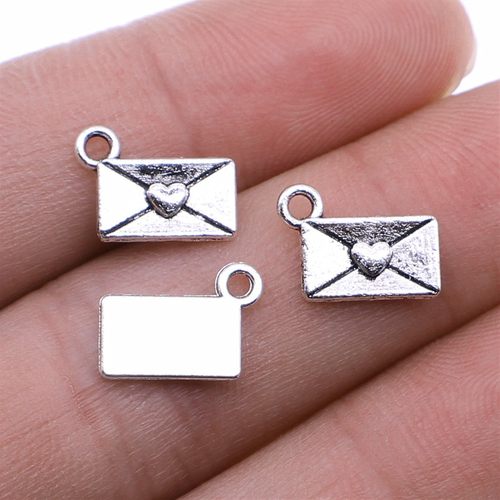 20个/包 9x12mm 多色 锌合金 DIY饰品配件 情书吊坠 ABD-C13231