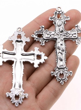 2个/包 53x74mm 8.4g 多色 DIY饰品配件 十字架吊坠 ABD-C13280